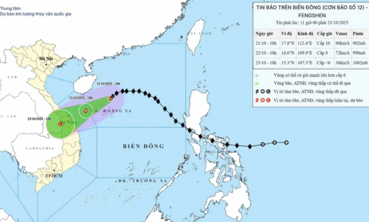 Bão số 12 áp sát ĐK Hoàng Sa, đổi hướng liên tục