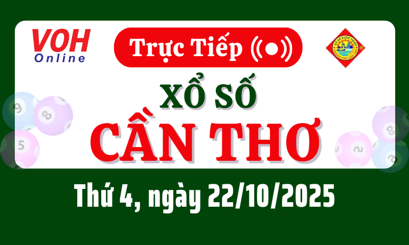 XSCT 22/10 - Kết quả xổ số Cần Thơ hôm nay thứ 4 ngày 22/10/2025