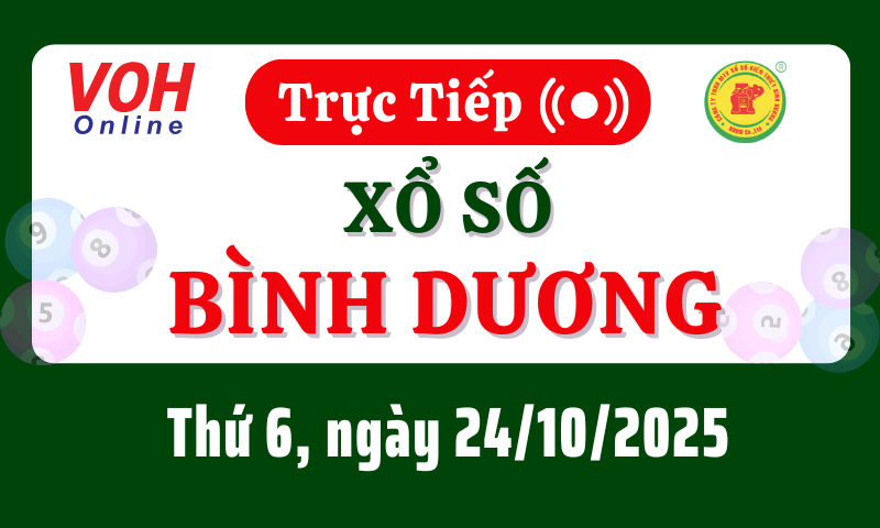 XSBD 24/10 - Kết quả xổ số Bình Dương hôm nay thứ 6 ngày 24/10/2025
