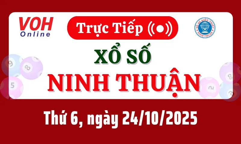 XSNT 24/10 - Kết quả xổ số Ninh Thuận hôm nay thứ 6 ngày 24/10/2025