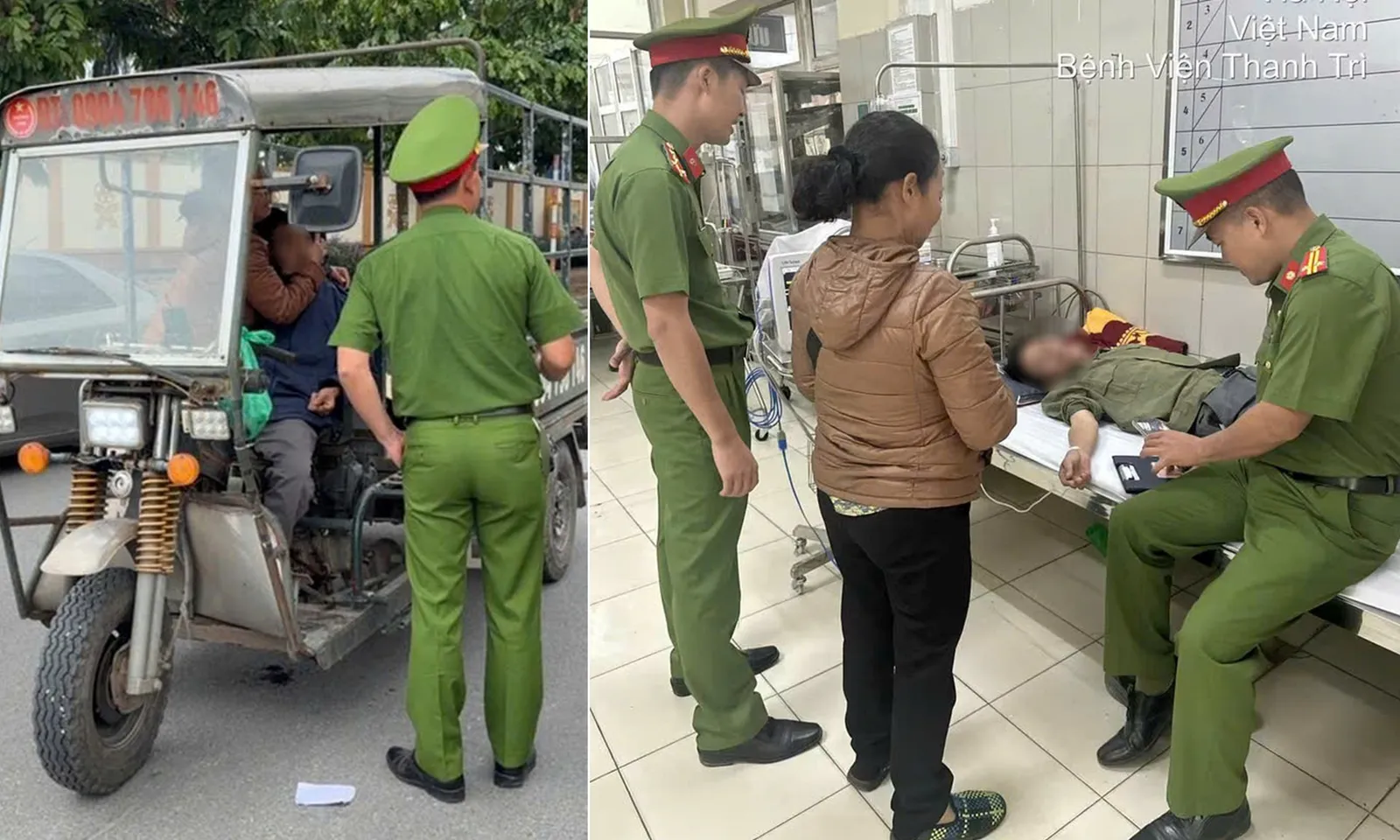 CSGT kịp thời đưa người đàn ông lái xe ba bánh bị ngất giữa đường đi cấp cứu