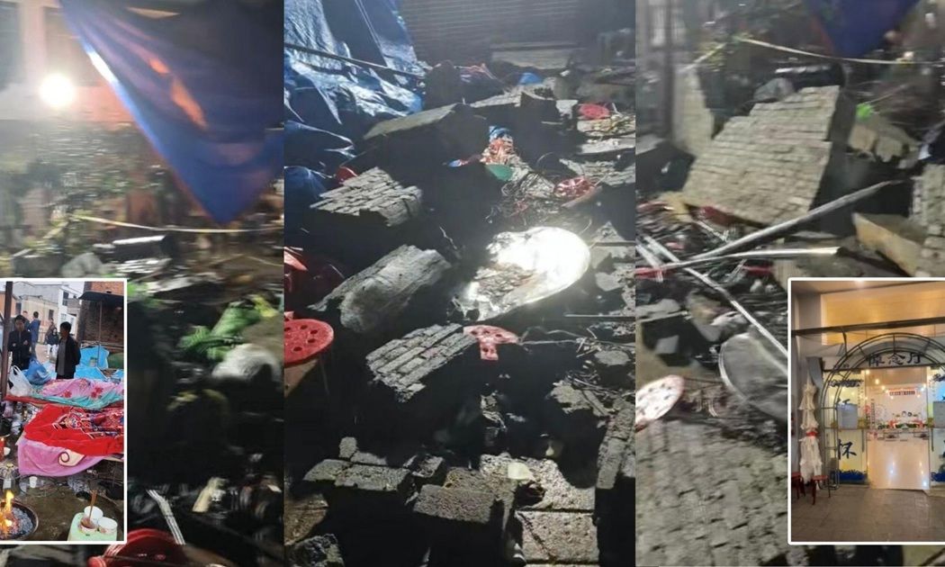 Sập tường trong đám tang, 6 người thiệt mạng