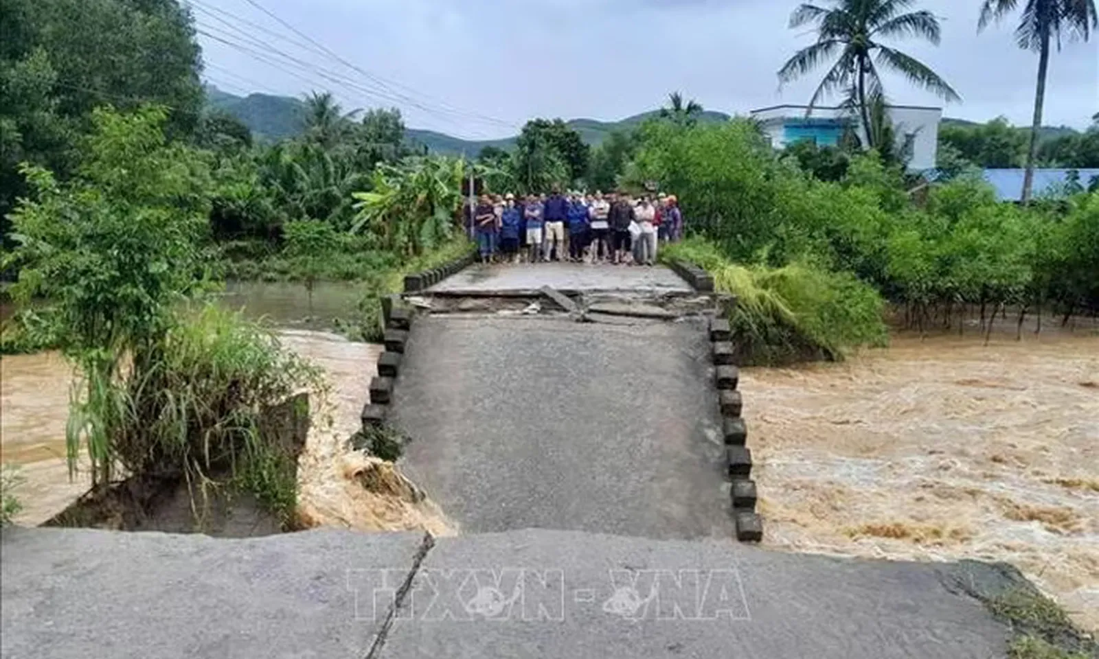 Mưa lũ cuốn sập cầu dân sinh, 250 hộ dân ở Quảng Ngãi bị cô lập