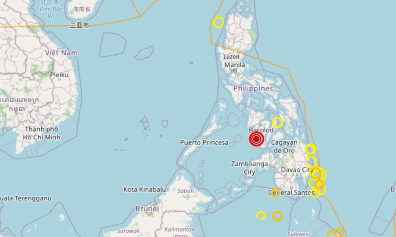 Động đất 5,8 độ richter tại đảo Negros, Philippines