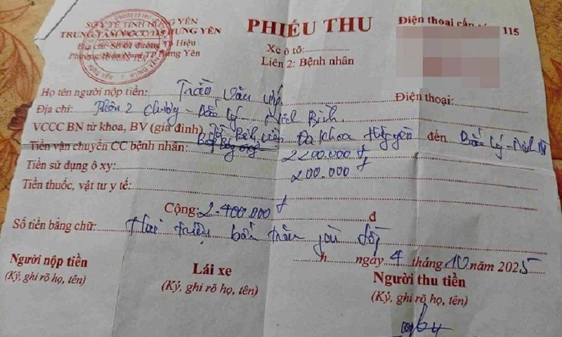 Thu hồi giấy phép hoạt động của Trung tâm vận chuyển cấp cứu 115 Hưng Yên