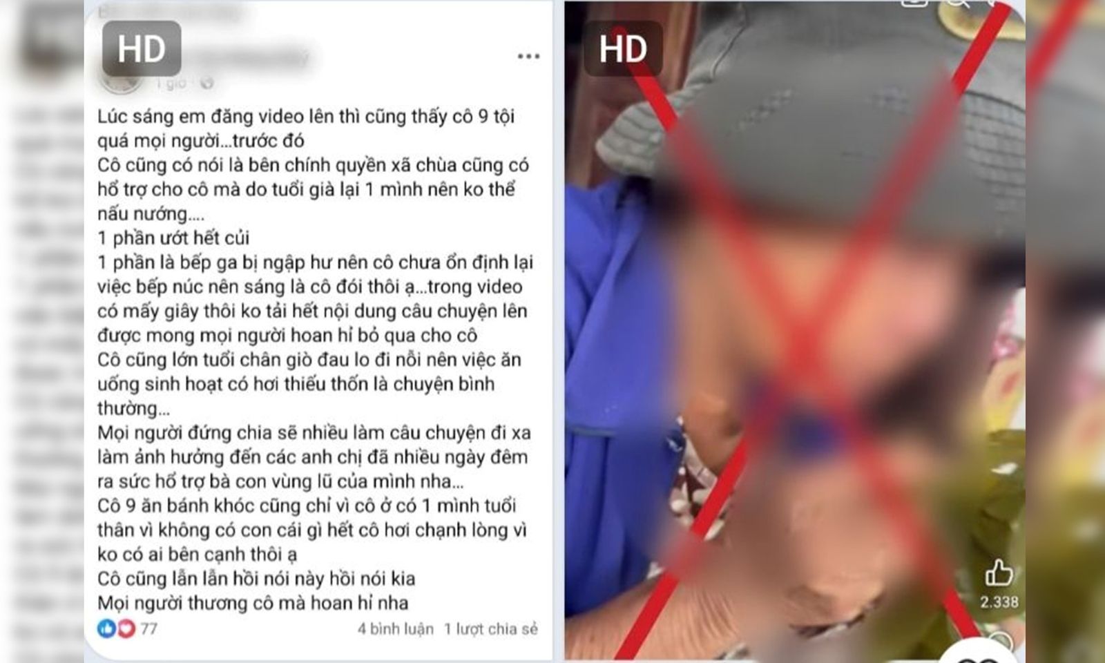 Xử lý người phụ nữ tung tin ‘bà cụ “mấy ngày không ăn uống trong mùa lụt”’