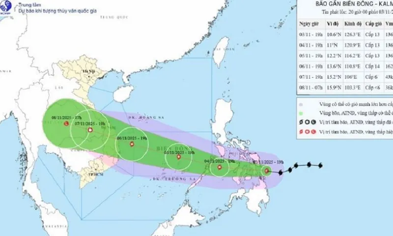 Bão Kalmaegi tiến vào Biển Đông, cảnh báo gió mạnh, sóng lớn 