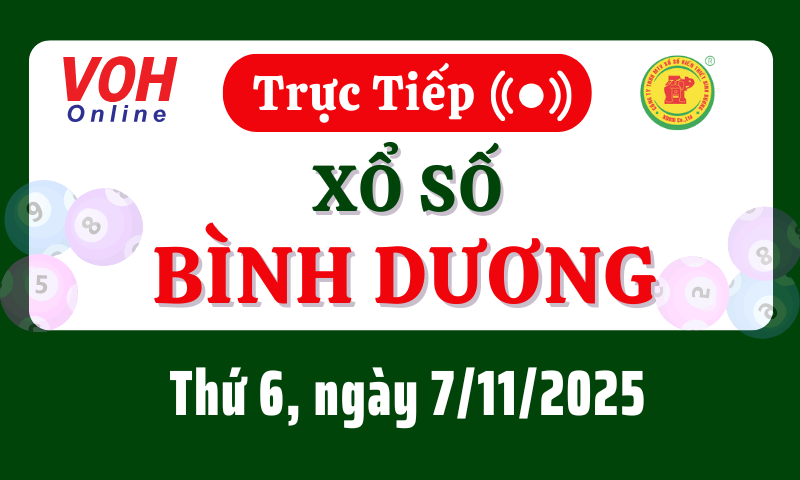 XSBD 7/11 - Kết quả xổ số Bình Dương hôm nay thứ 6 ngày 7/11/2025
