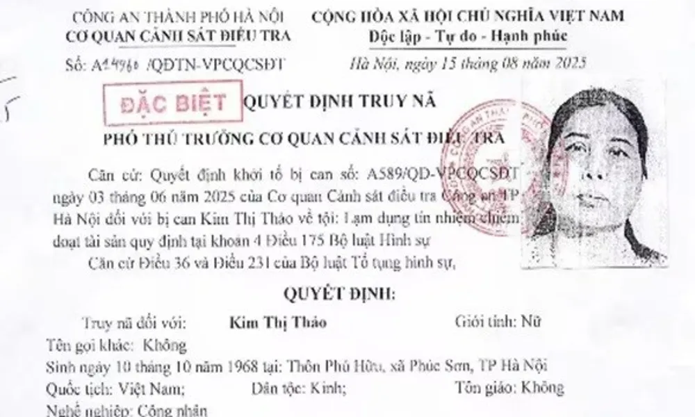 Truy nã đối tượng chiếm đoạt 1,5 tỉ đồng tiền hụi