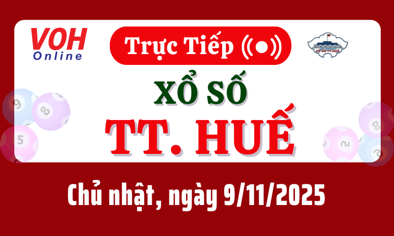 XSTTH 9/11 - Kết quả xổ số Thừa Thiên Huế hôm nay chủ nhật ngày 9/11/2025