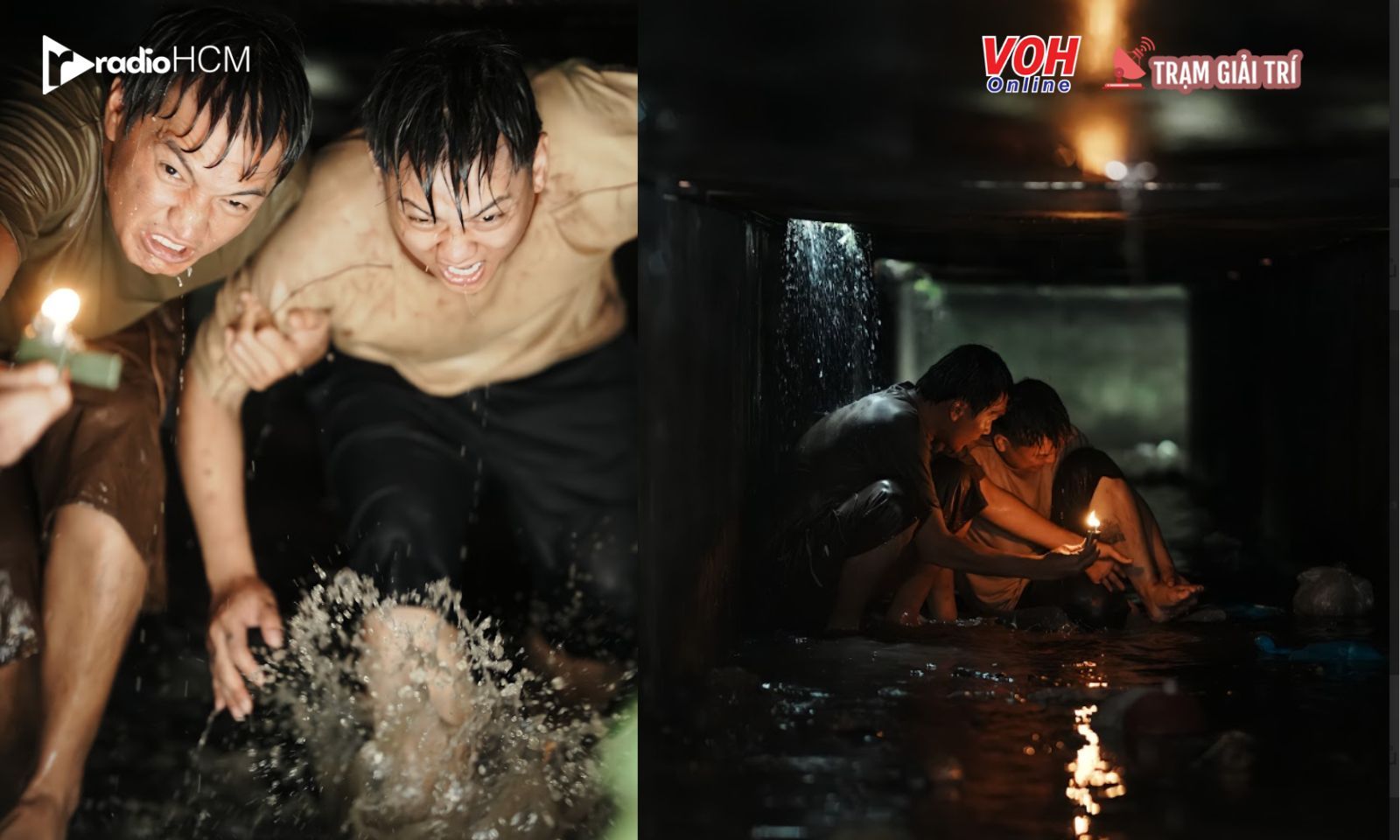 “Thiên Đường Máu” gây sốc vì cảnh ngâm nước cống của Quang Tuấn và Hoài Lâm