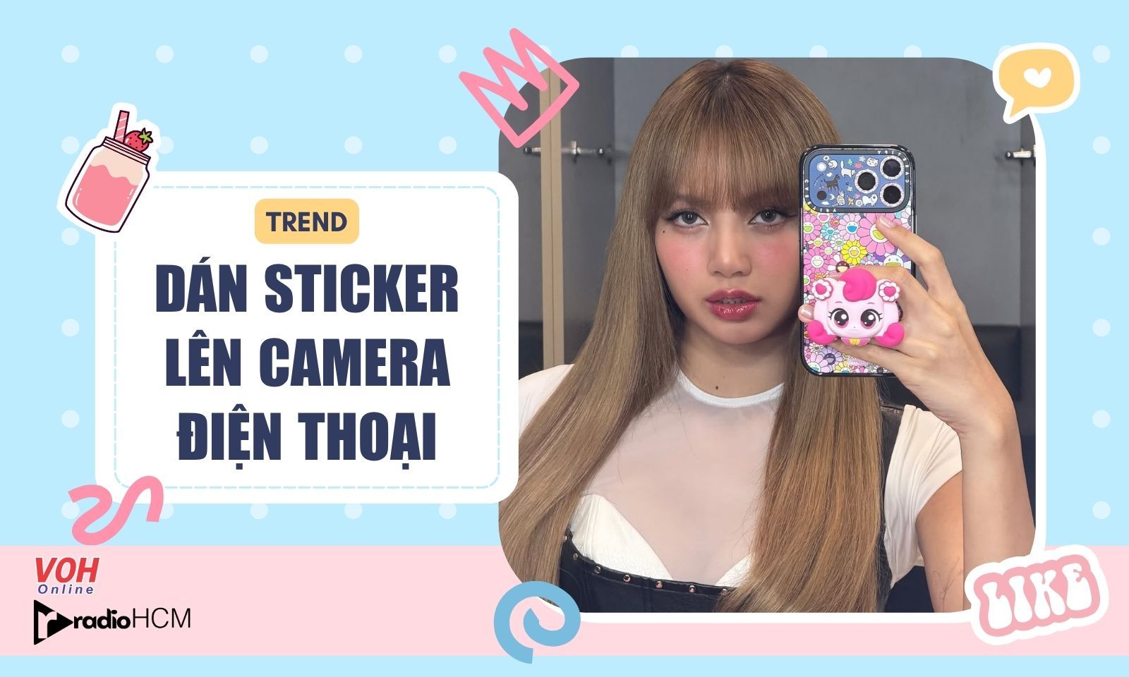 Trend dán sticker lên camera điện thoại khiến giới trẻ mê như điếu đổ