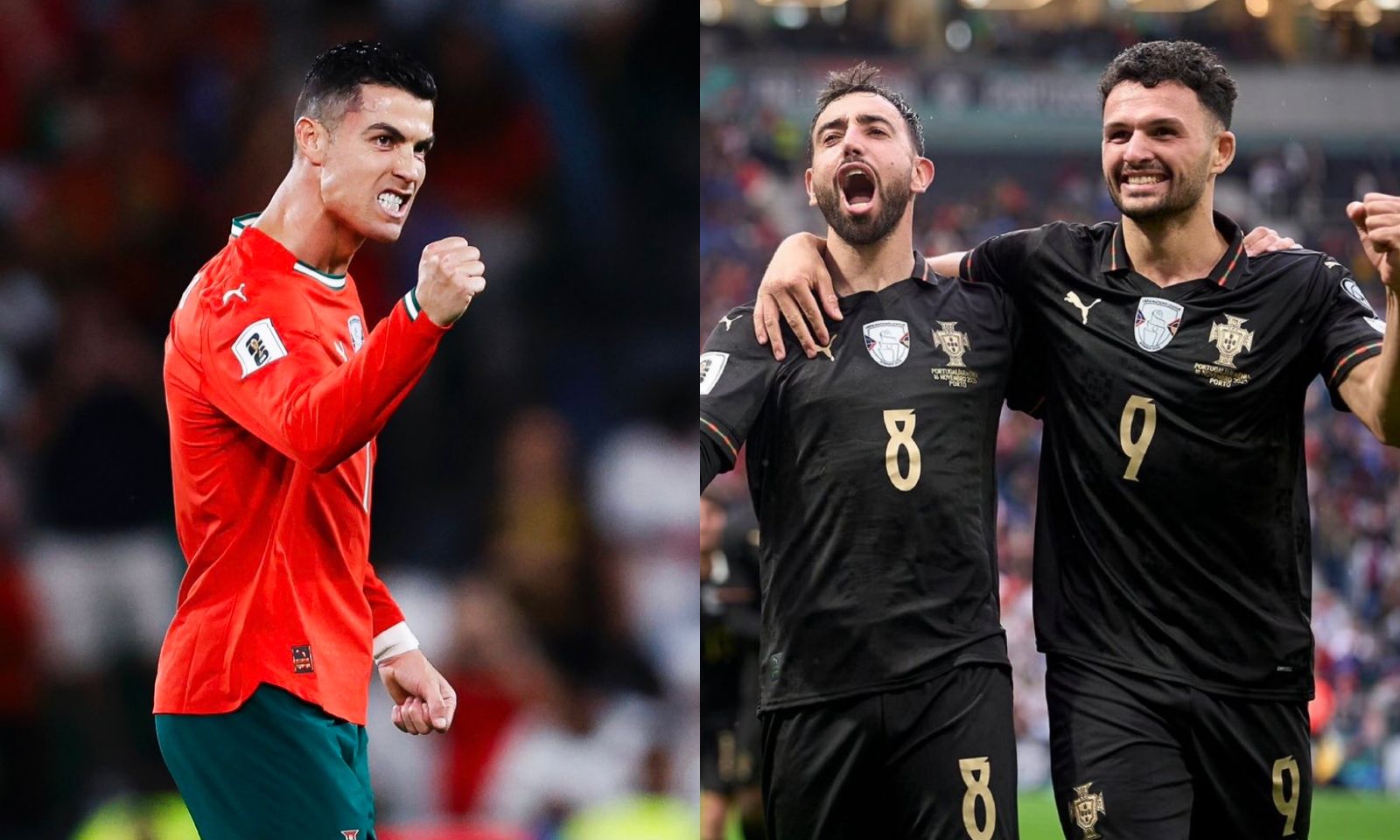Phản ứng của Ronaldo khi Bruno lập hat-trick chốt vé World Cup cho tuyển Bồ Đào Nha