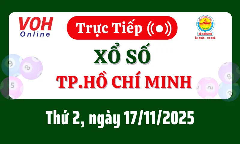 XSHCM 17/11 - Kết quả xổ số TP.HCM hôm nay thứ 2 ngày 17/11/2025