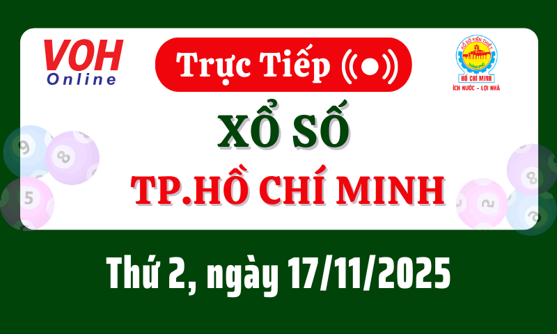 XSHCM 17/11 - Kết quả xổ số TP.HCM hôm nay thứ 2 ngày 17/11/2025