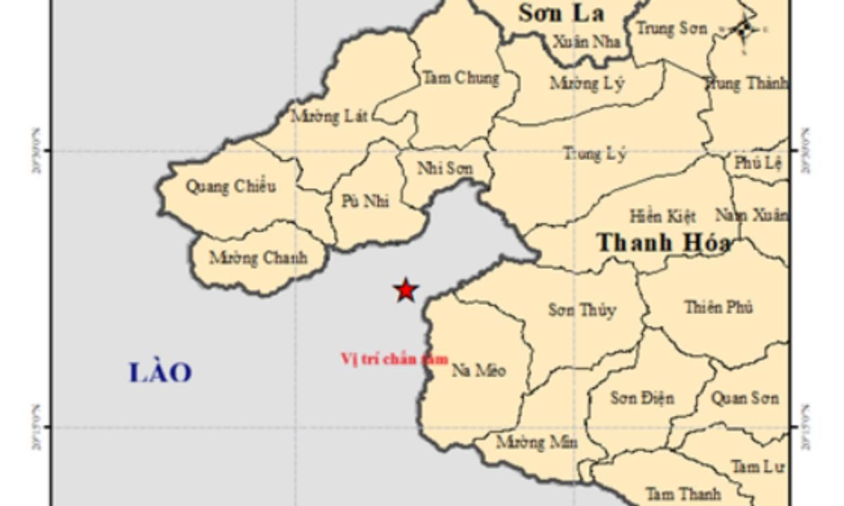 Động đất độ lớn 3.9 sát biên giới Việt Nam-Lào
