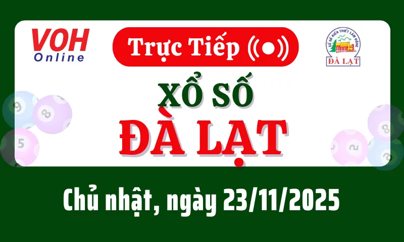 XSDL 23/11 - Kết quả xổ số Đà Lạt hôm nay chủ nhật ngày 23/11/2025