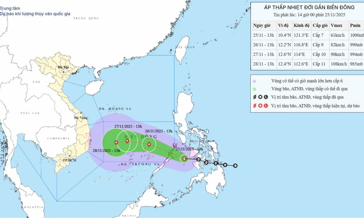 Áp thấp nhiệt đới mới khó “lao” xuống Nam Bộ nhưng Nam Trung Bộ đối mặt mưa lũ