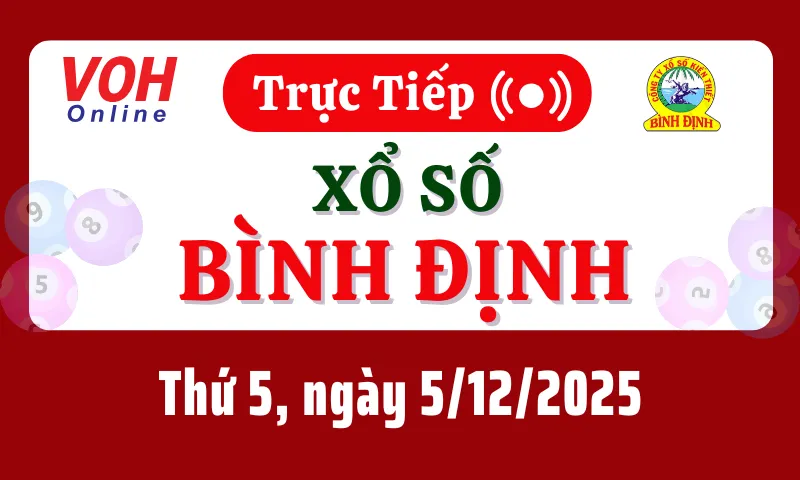 XSBDI 4/12 - Kết quả xổ số Bình Định hôm nay thứ 5 ngày 4/12/2025