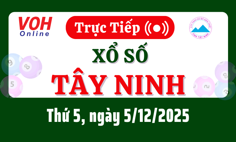 XSTN 4/12 - Kết quả xổ số Tây Ninh hôm nay thứ 5 ngày 4/12/2025