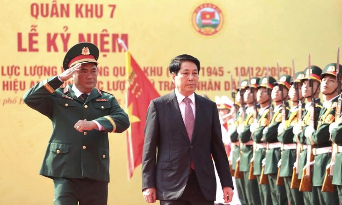 Chủ tịch nước Lương Cường dự kỷ niệm 80 năm thành lập Quân khu 7