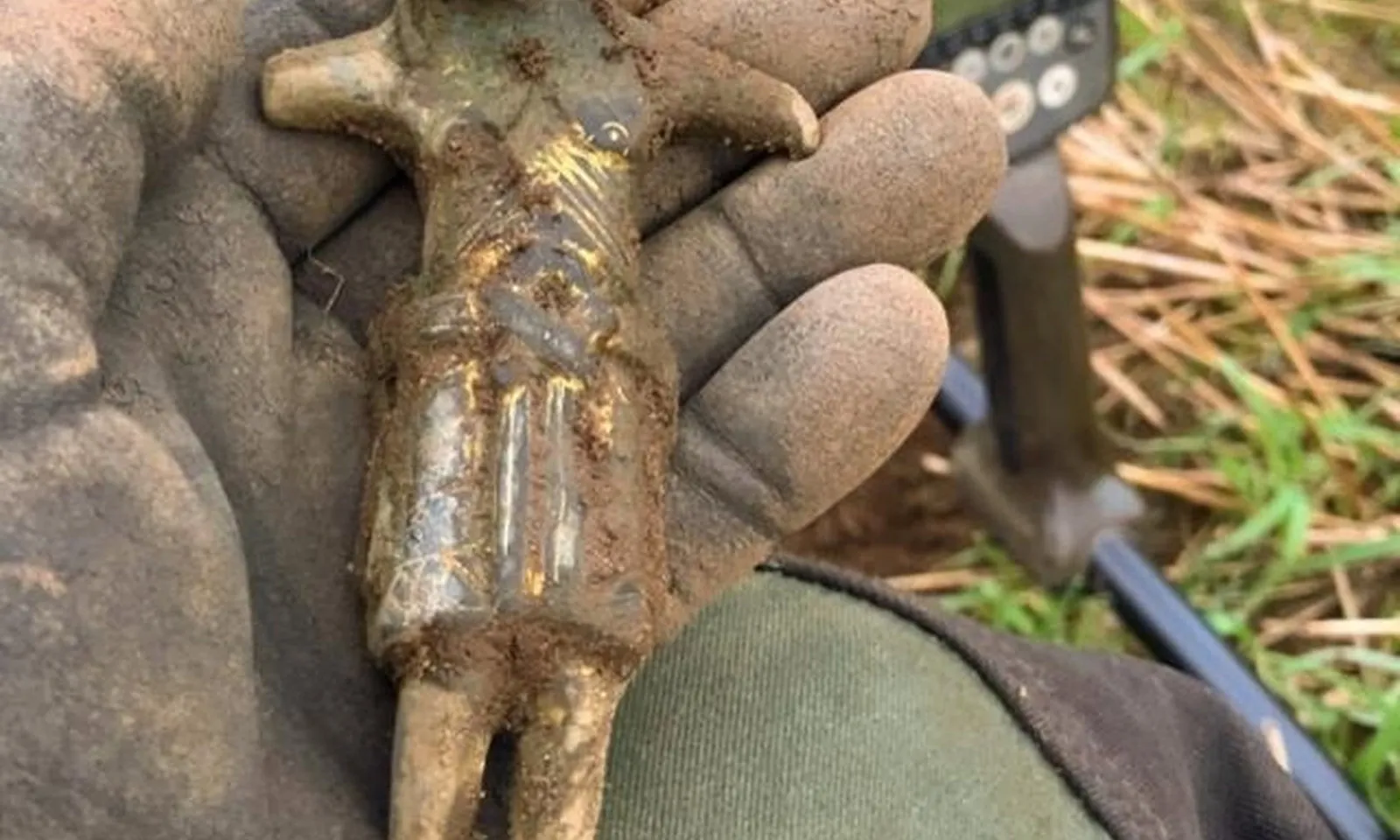 Người đàn ông dò kim loại trên cánh đồng, vô tình tìm được kho báu