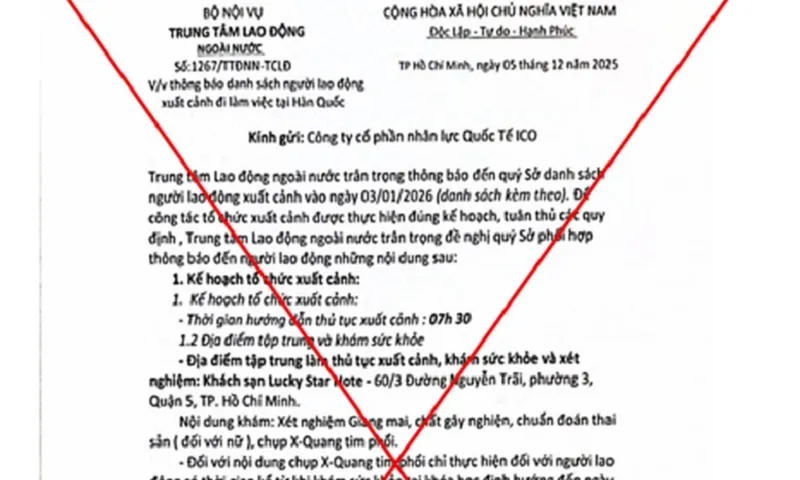 Cảnh báo chiêu trò giả mạo văn bản Bộ Nội vụ lừa đảo người lao động đi Hàn Quốc