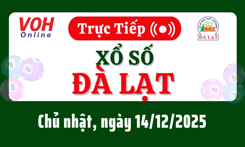 XSDL 14/12 - Kết quả xổ số Đà Lạt hôm nay chủ nhật ngày 14/12/2025