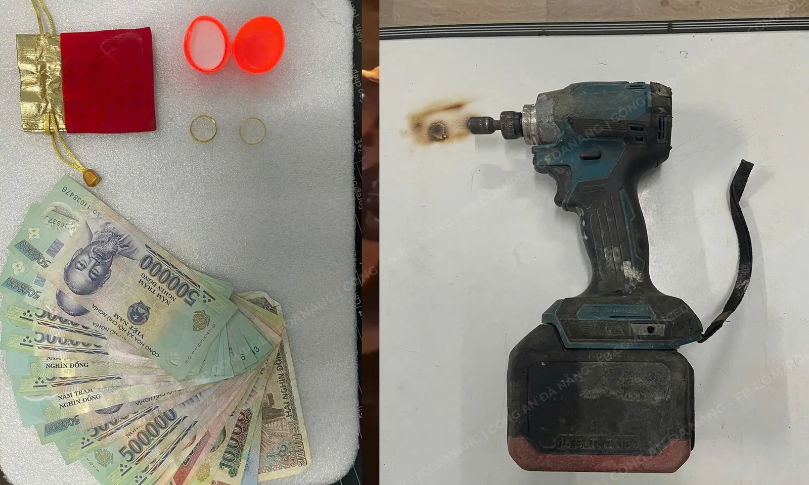 Dùng máy bắn vít cầm tay phá chốt cửa để trộm 40 triệu đồng