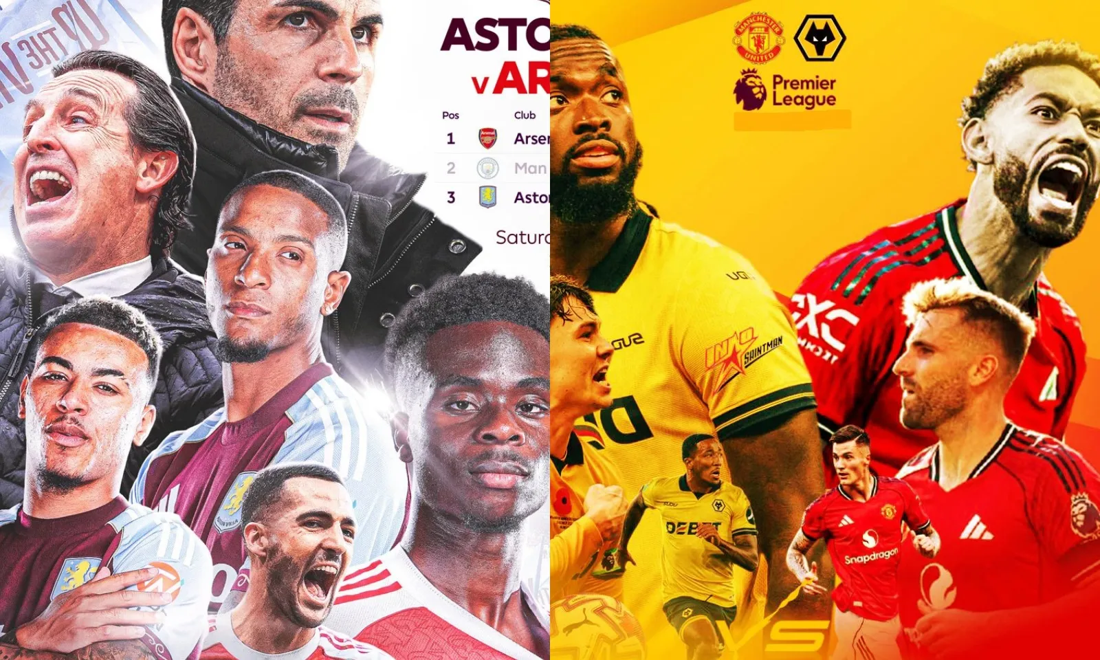 Lịch thi đấu Ngoại hạng Anh vòng 19: Arsenal vs Aston Villa | MU vs Wolves