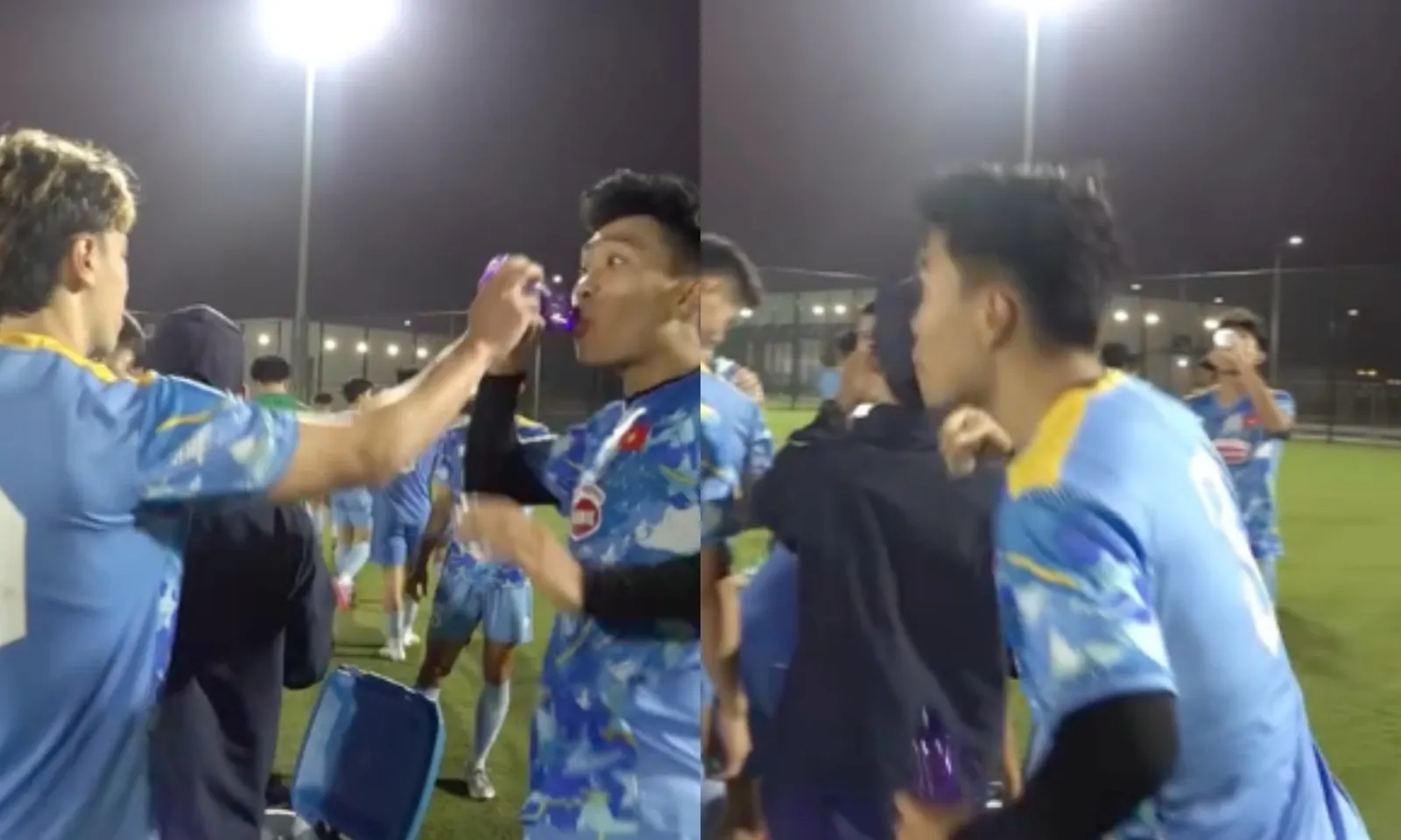 Viktor Lê troll đồng đội U23 Việt Nam giương nắm đấm doạ chạy