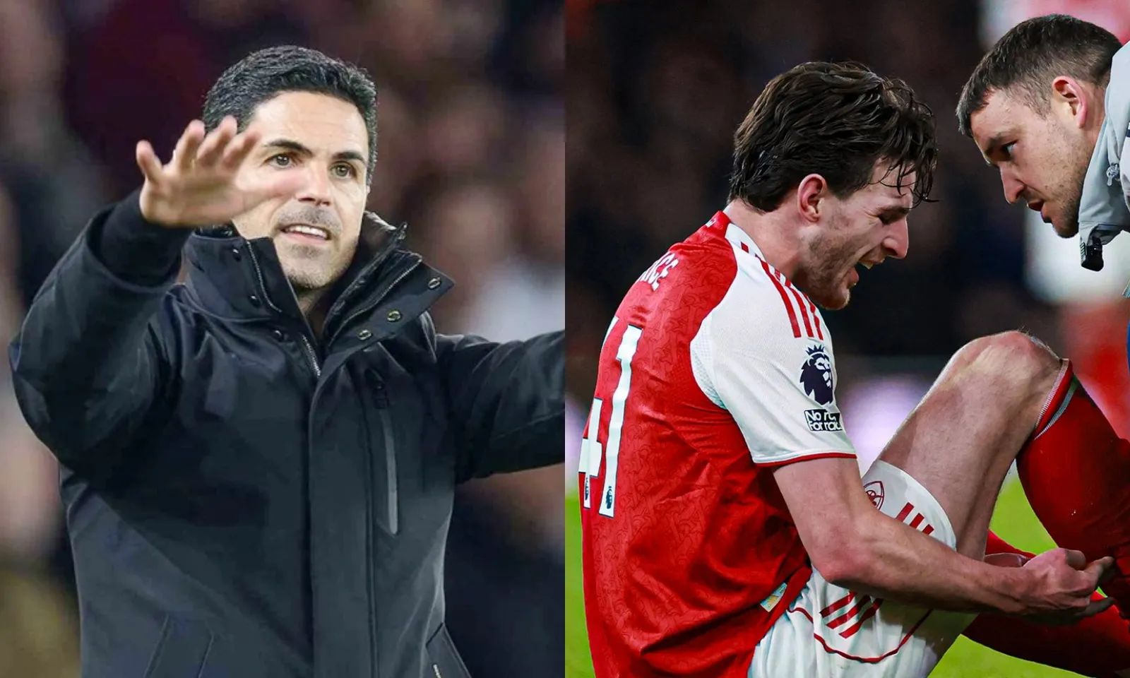 Arteta báo tin bất ngờ về chấn thương đầu gối của Rice