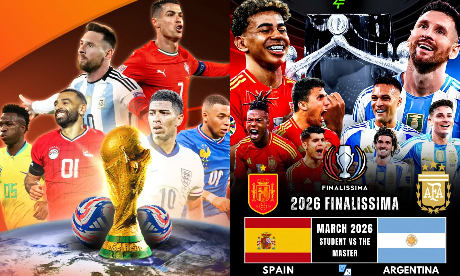 Top giải đấu 2026 lớn nhất: World Cup chờ Ronaldo | Messi đấu Finalissima