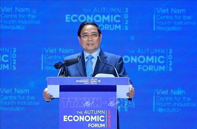 Thủ tướng Phạm Minh Chính phát biểu tại Diễn đàn Kinh tế mùa thu 2025