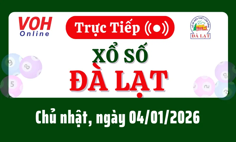 XSDL 4/1 - Kết quả xổ số Đà Lạt hôm nay chủ nhật ngày 4/1/2026
