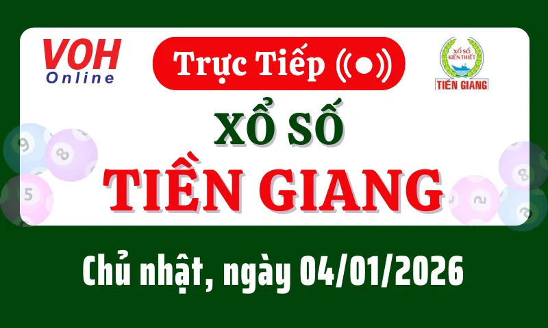 XSTG 4/1 - Kết quả xổ số Tiền Giang hôm nay chủ nhật ngày 4/1/2026