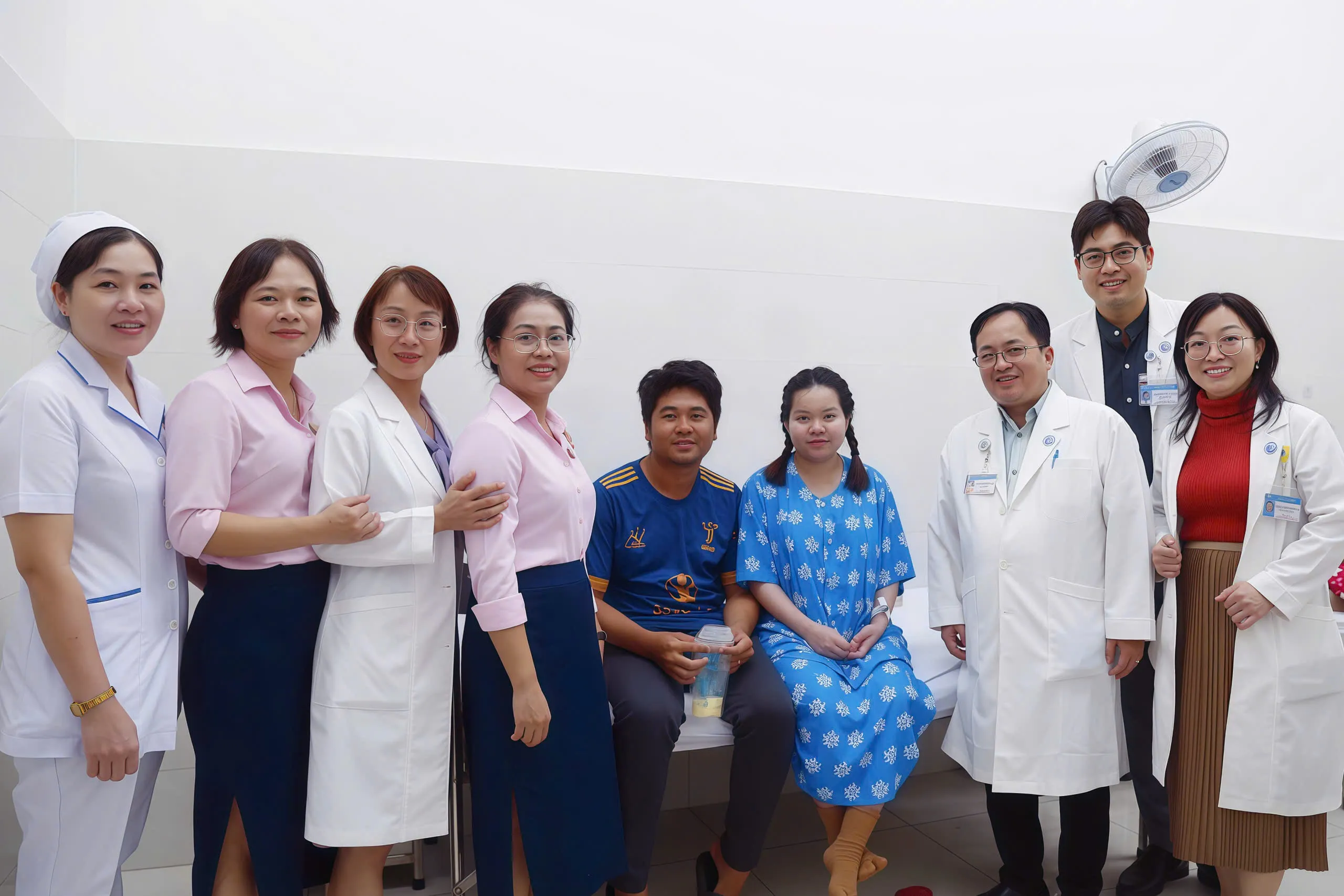 Các bác sĩ và gia đình chị N.