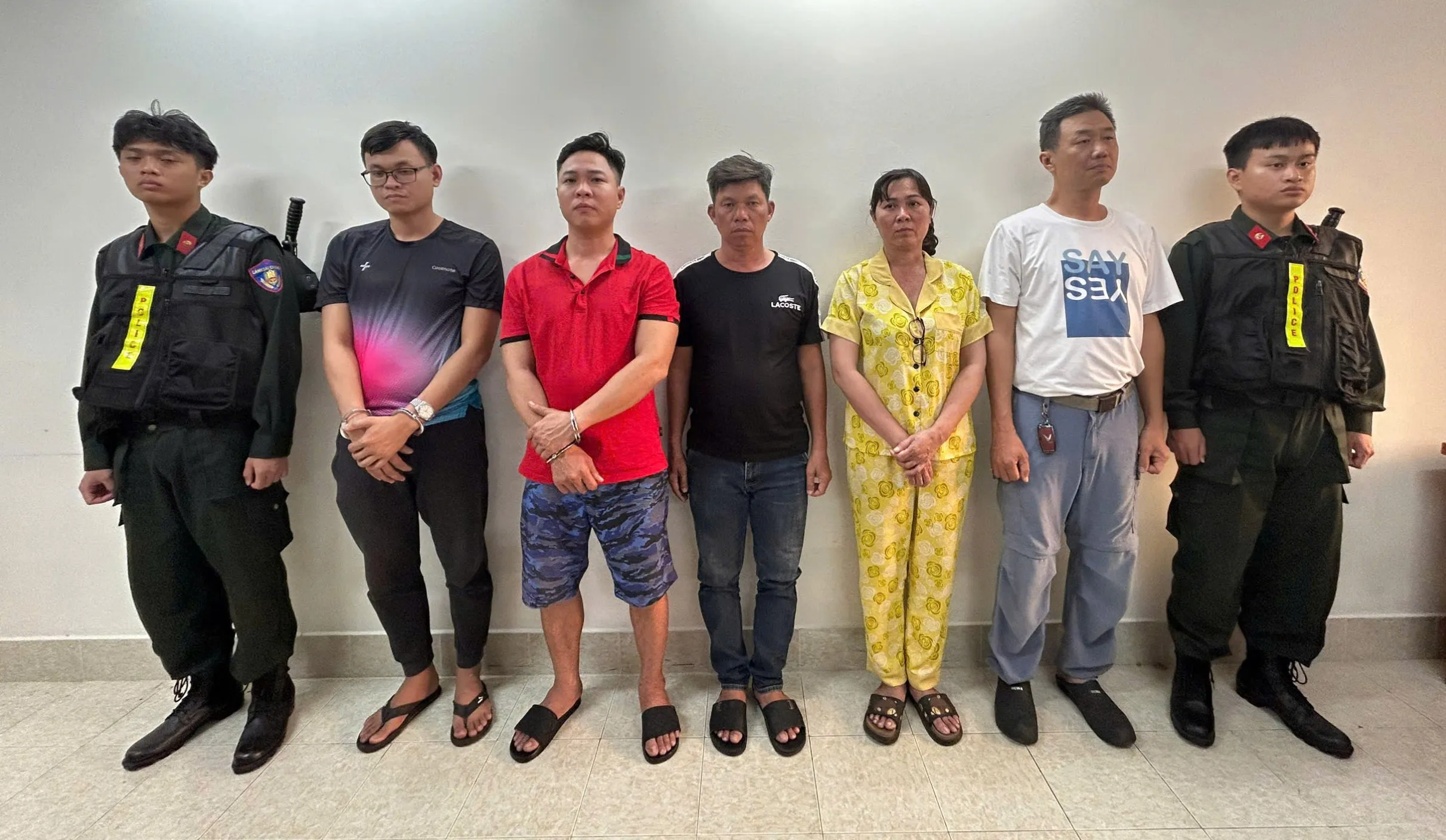 Các đối tượng tại cơ quan Công an