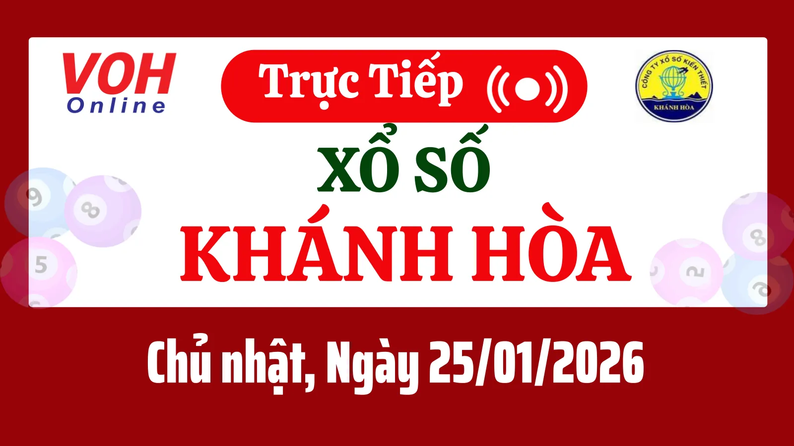 XSKH 25/1 - Kết quả xổ số Khánh Hòa hôm nay chủ nhật ngày 25/1/2026