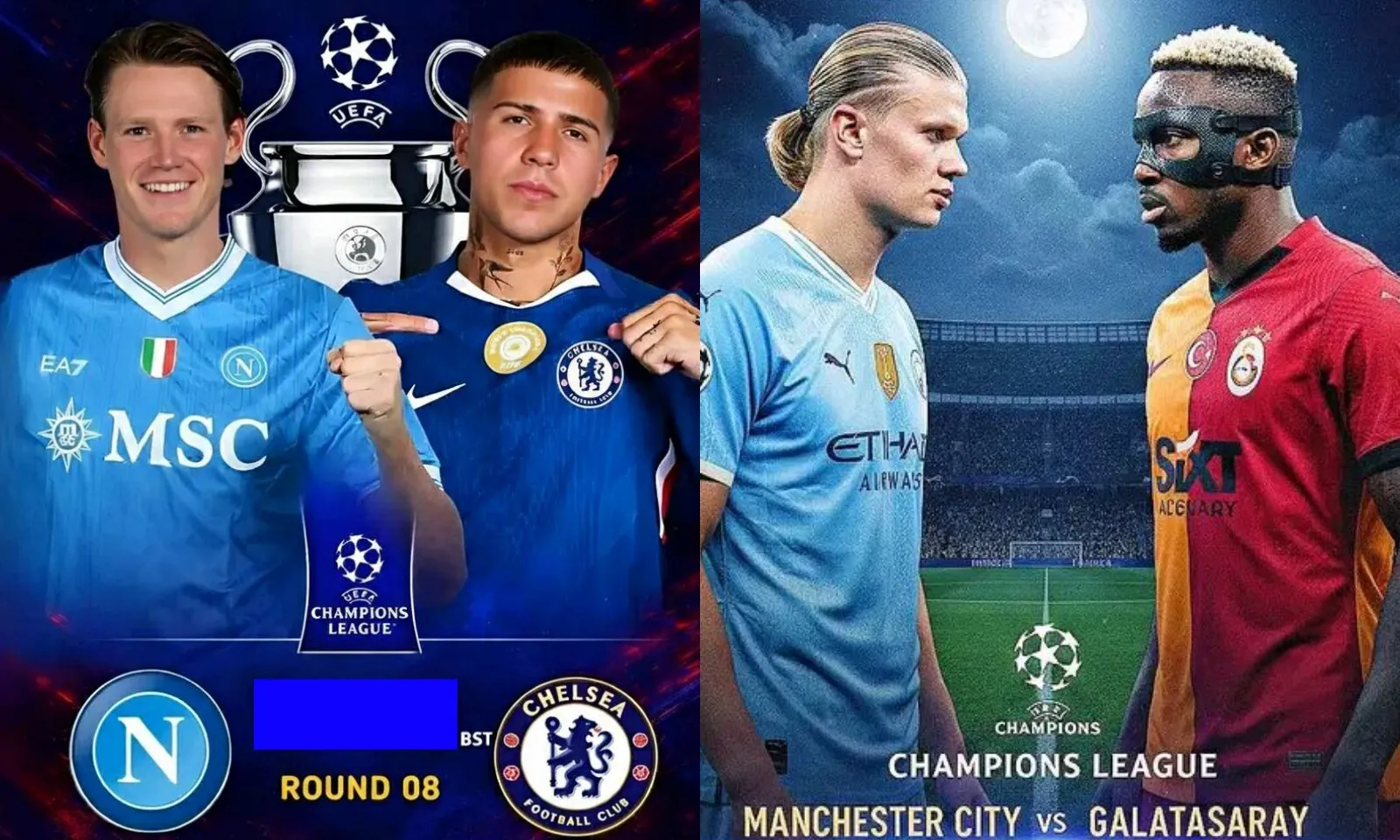 Lịch thi đấu Champions League tuần này: Napoli vs Chelsea | Man City vs Galatasaray
