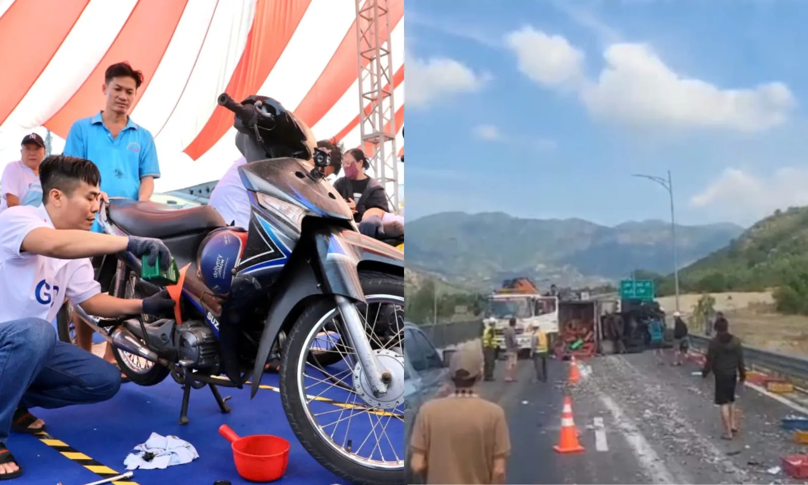 Điểm tin chiều 7/2: Sửa xe, thay nhớt miễn phí cho lao động về Tết | Xe chở hải sản lật chắn đường