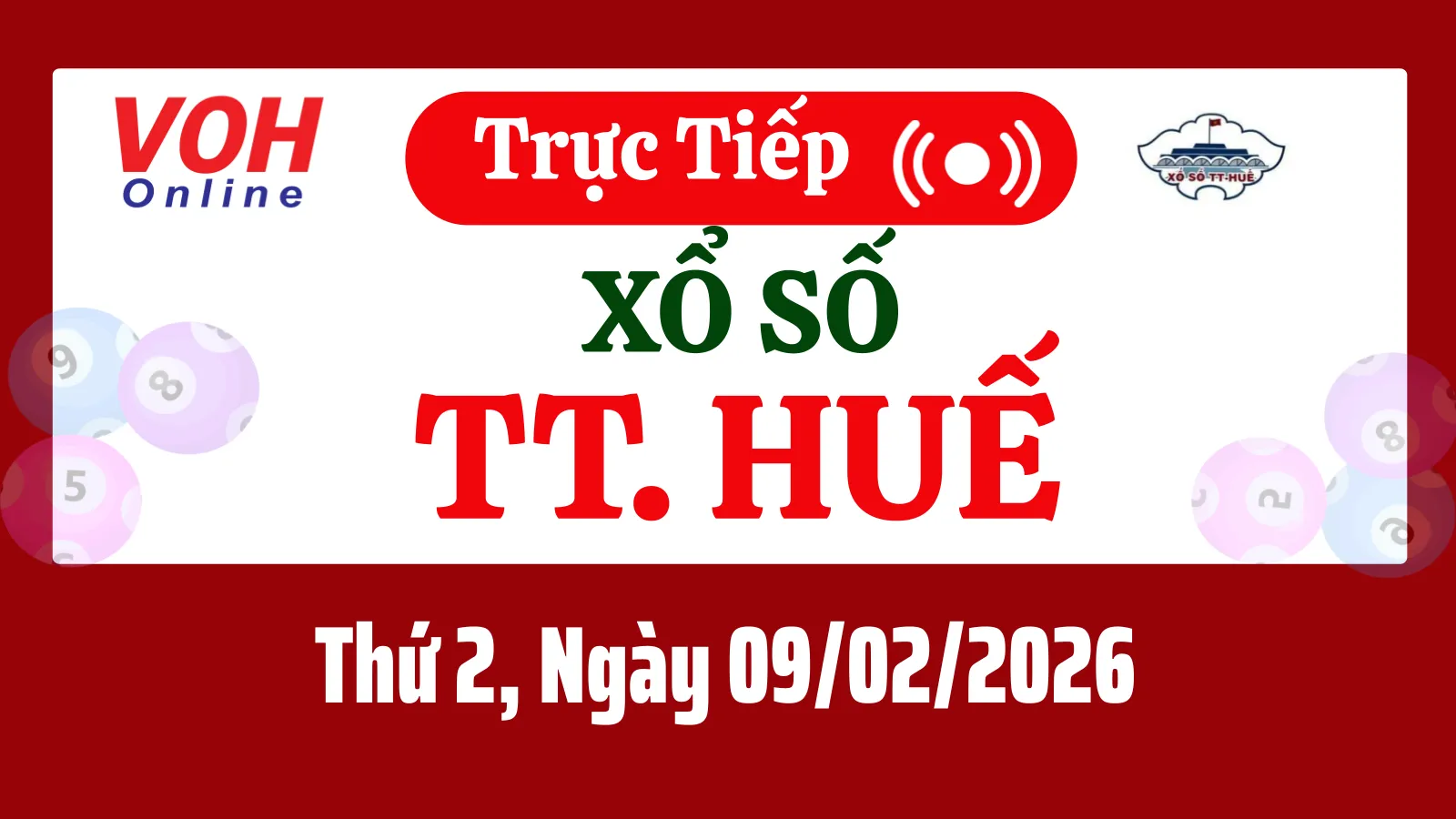 XSTTH 8/2 - Kết quả xổ số Thừa Thiên Huế hôm nay chủ nhật ngày 8/2/2026