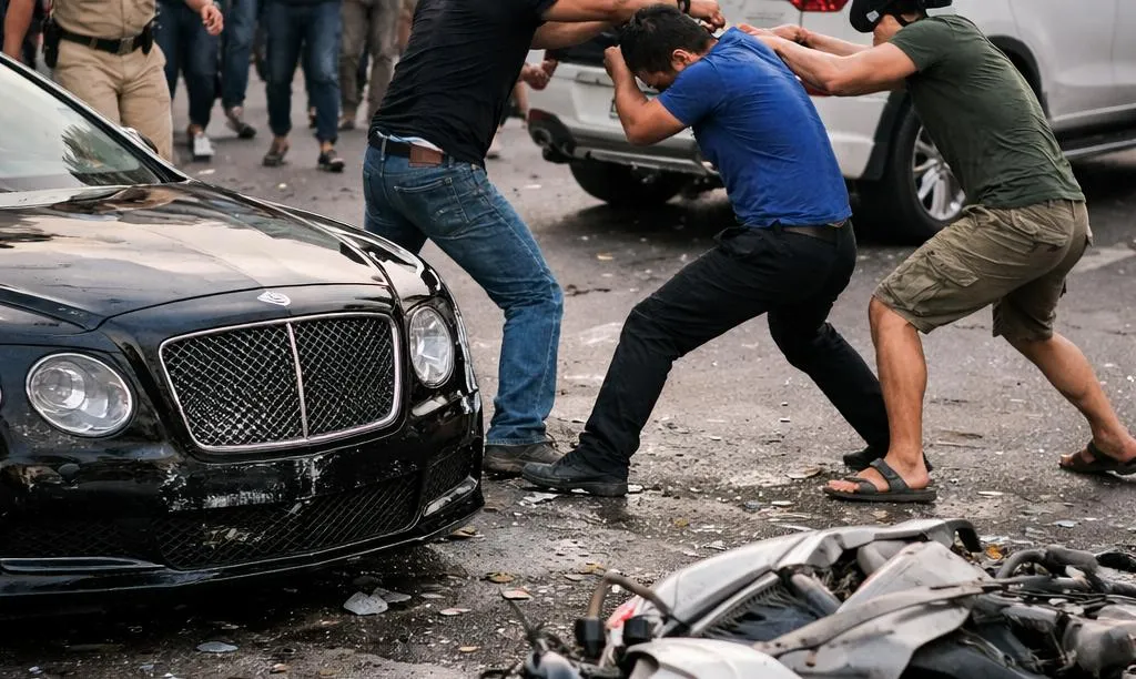 Va chạm xe Bentley, hai nhóm người rượt đuổi đánh nhau giữa đường ở TPHCM