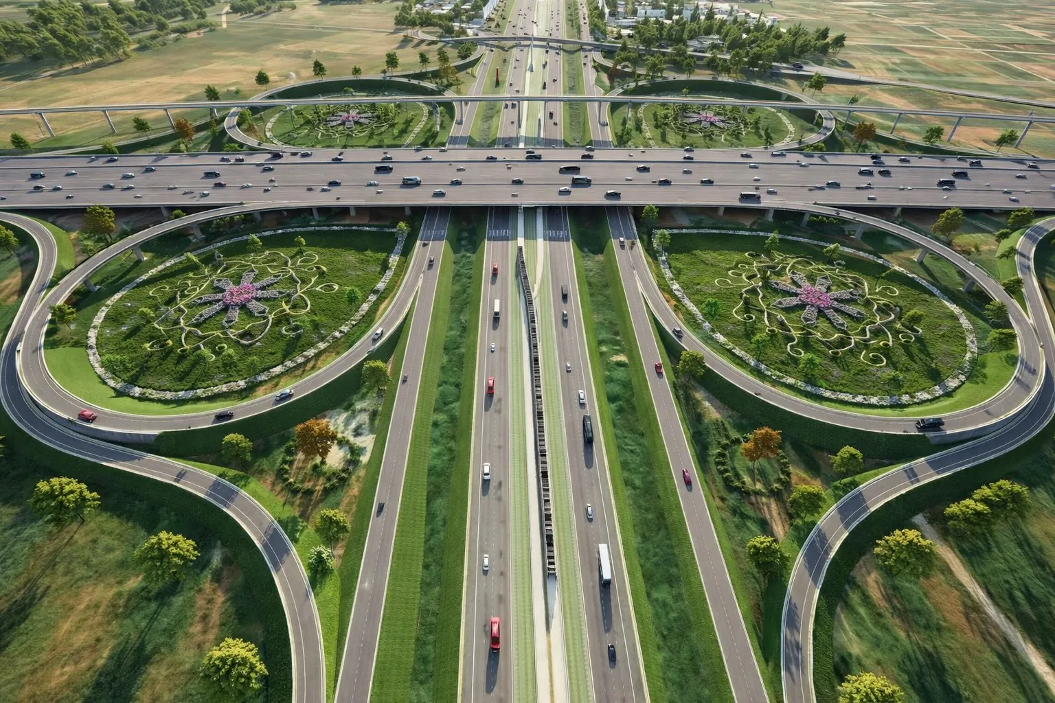 Phối cảnh 1 nút giao Vành đai 4 TP.HCM  NGUỒN- SỞ GTVT TP.HCM