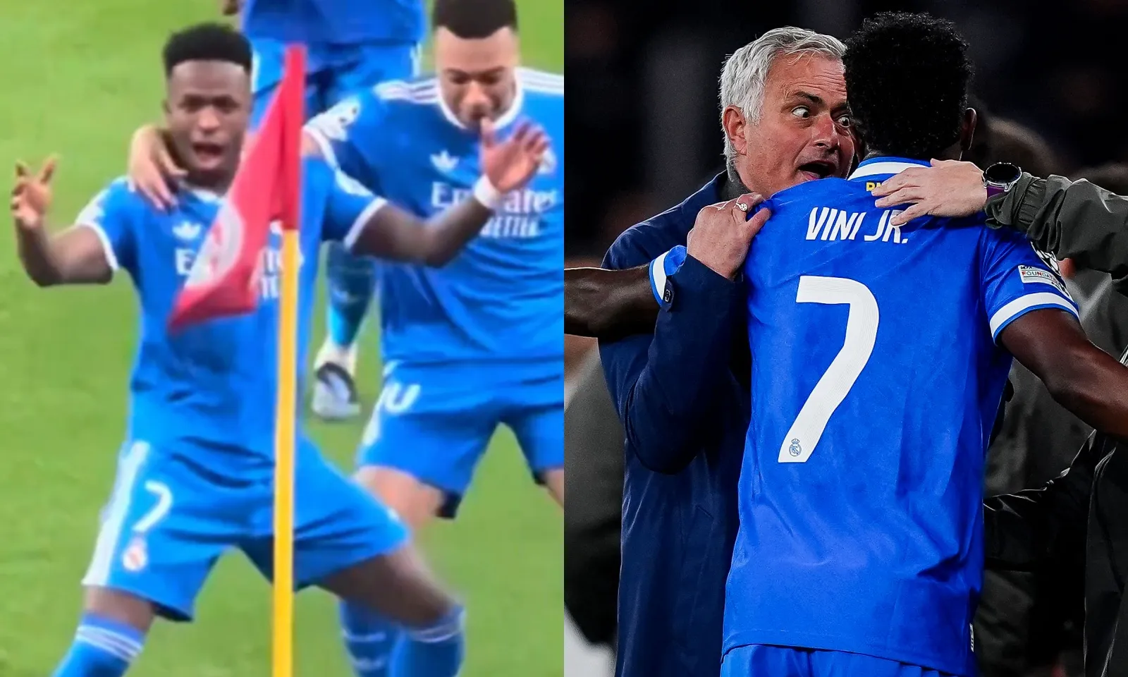 Vinicius khiến trận đấu hoãn 10 phút, Mourinho bị đuổi vì đòi thẻ đỏ