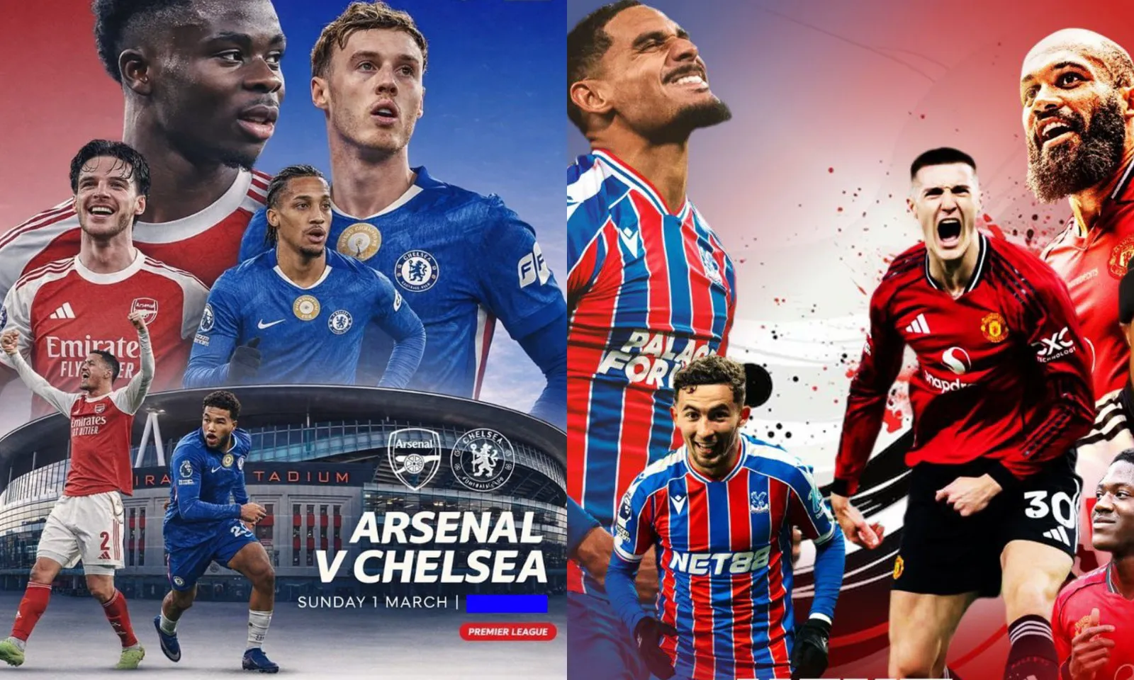 Lịch thi đấu Ngoại hạng Anh vòng 28: Arsenal vs Chelsea | MU vs Crystal Palace