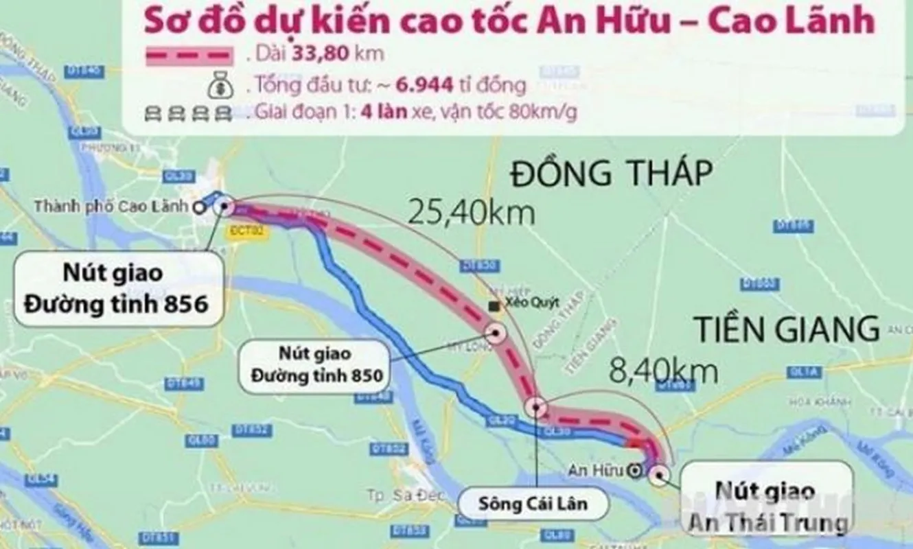 Tăng tốc thi công cao tốc Cao Lãnh - An Hữu, đề xuất mở rộng giai đoạn 2