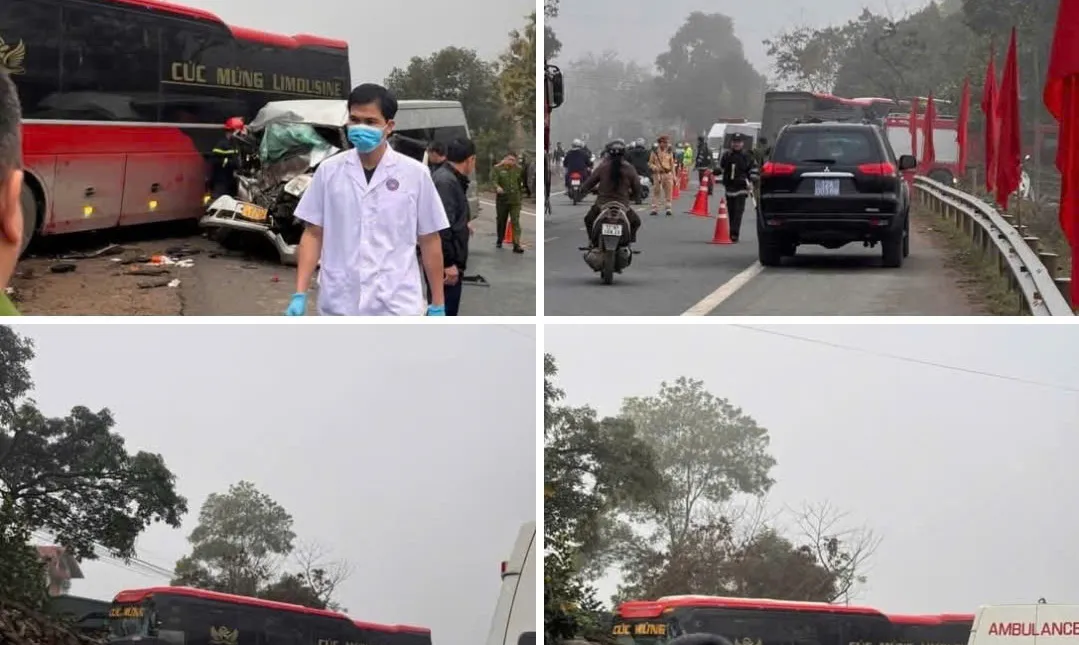 Hai xe khách tông nhau trên Quốc lộ 1A qua Lạng Sơn, 1 người chết, 5 người bị thương nặng