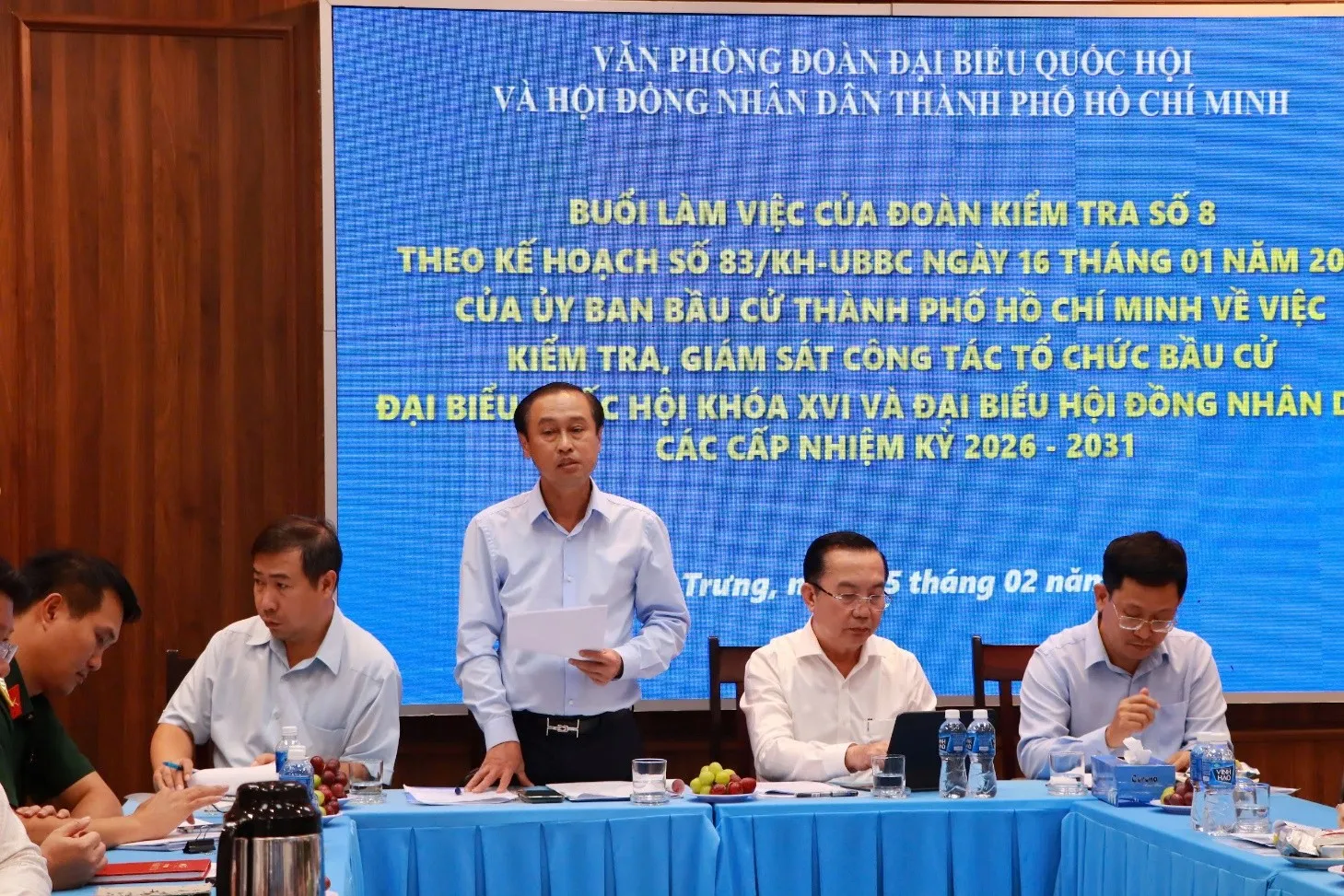 Phó Chủ tịch UBBC TP Huỳnh Thanh Nhân đánh giá cao sự chuẩn bị của các phường