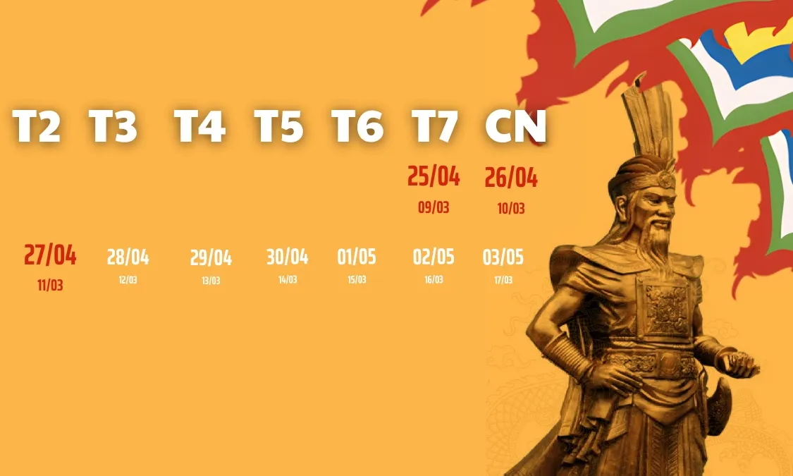 Lịch nghỉ Giỗ Tổ Hùng Vương và 30/4 - 1/5 2026 chính thức